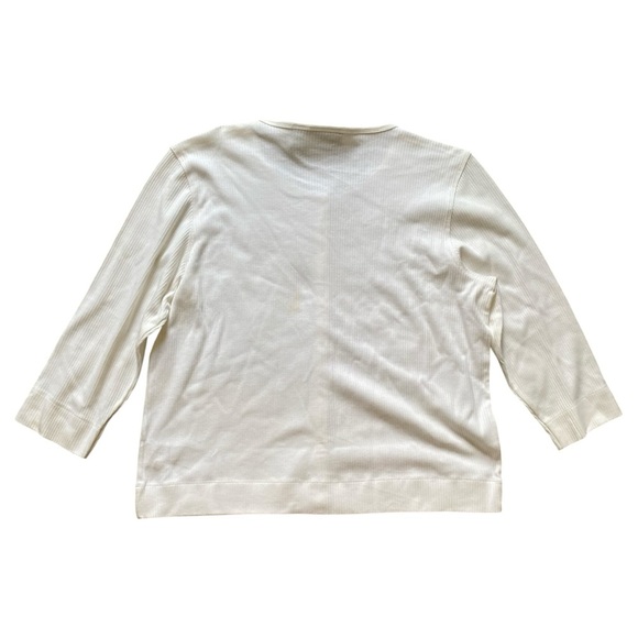 NWT ~ VTG ~ 1990s ~ Liz Claiborne ~ White Ribbed Summer Cardigan ~ Size XL - Picture 2 of 6